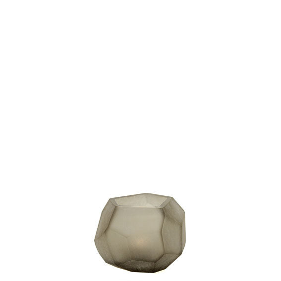 Guaxs Vase Smokegrey Cubistic Tealight