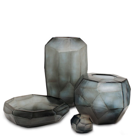 Guaxs Vase Cubistic Round Indigo/Smokegrey