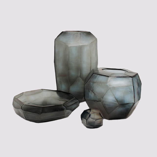 Guaxs Vase Cubistic Indigo/Smokegrey