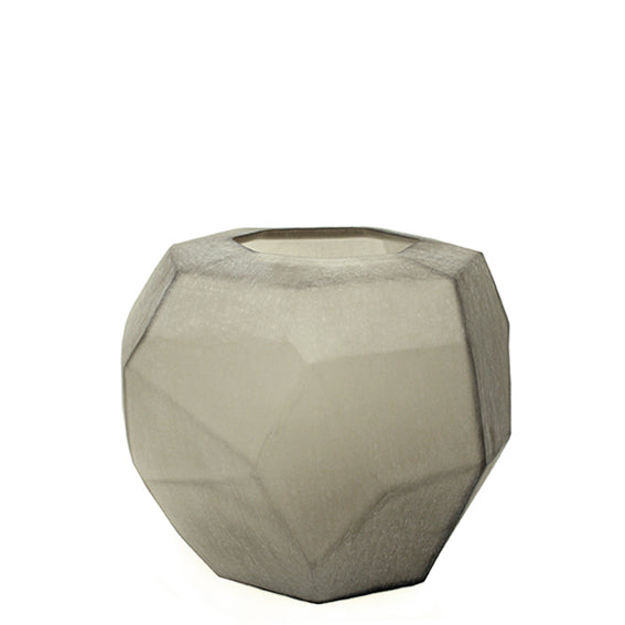 Guaxs Vase Smokegrey Cubistic Round